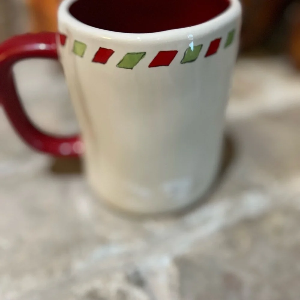 Rae Dunn Santa stop here Christmas mug. New, never used